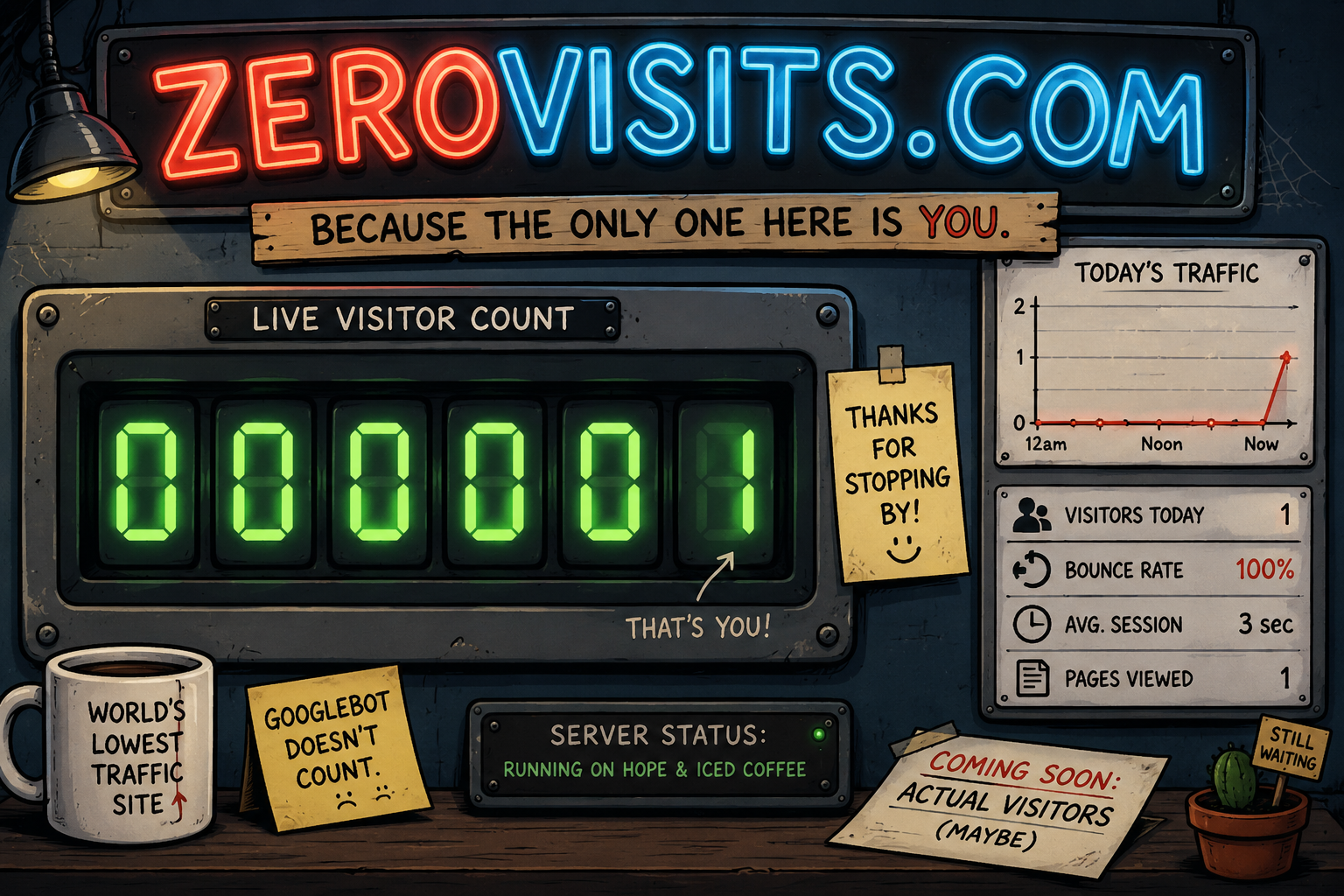 ZeroVisits.com domain-for-sale banner
